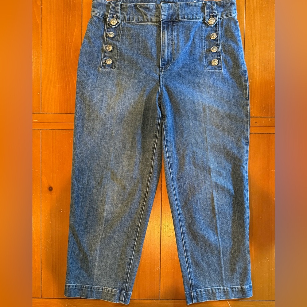 Talbots High Rise Denim Jeans with Button Accents